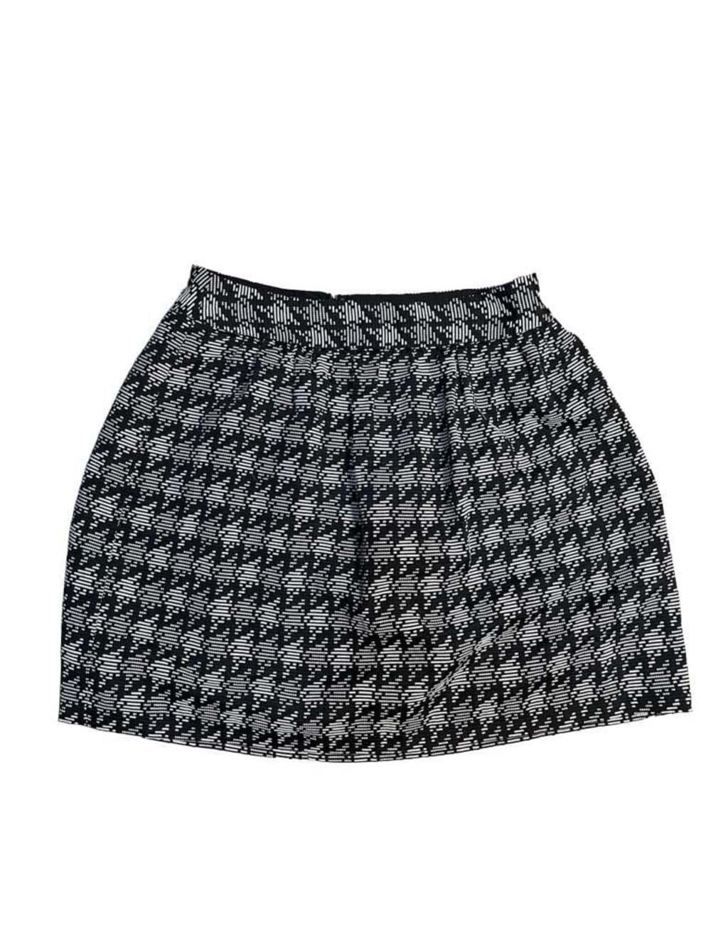 Crown & Ivy Women's Black and White Houndstooth A-Line Skirt